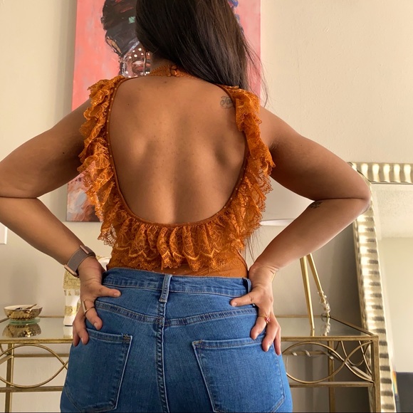 LAST ONE Free People Winnie Bodysuit - Copper - Picture 3 of 6